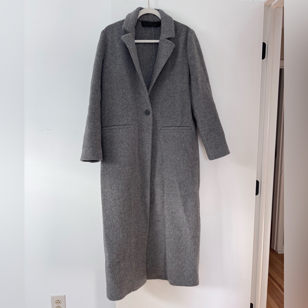 Jenni Kayne Carlyle wool alpaca blend pea coat in grey